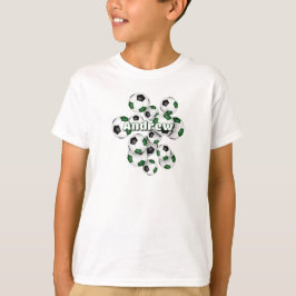 Camiseta bando de bolas de futebol preto verdes que as cria