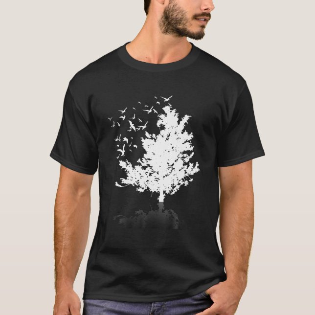 Camiseta Bando Selvagem Exterior De Aves Florestais Natu (Frente)
