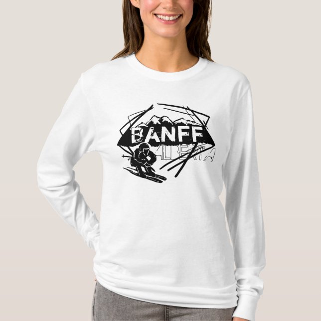 Camiseta Banff Alberta Canada ski hoodie (Frente)
