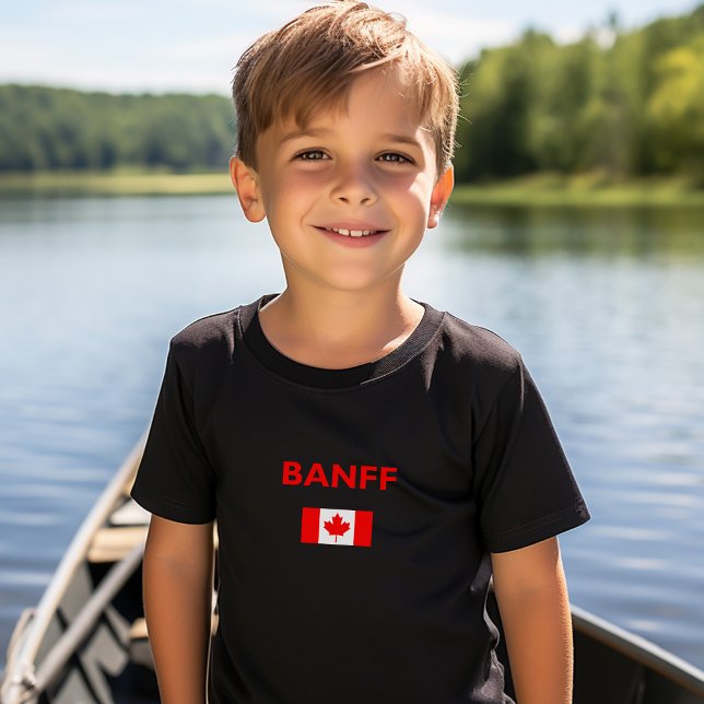 Camiseta Banff Canada Flag Dark Color (Criador carregado)