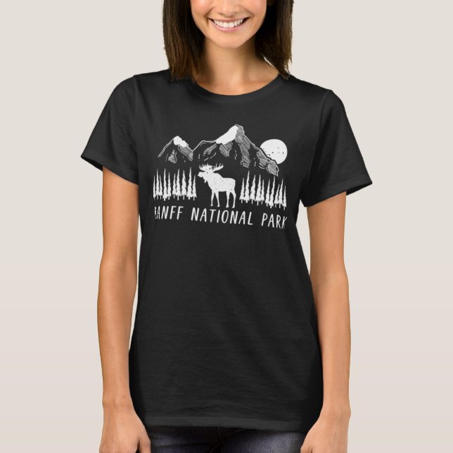 Camiseta Banff National Park Alberta Canada Hiking Moose Mo (Frente)