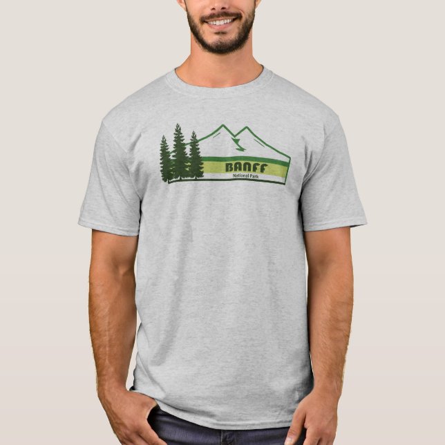 Camiseta Banff National Park Green Stripes (Frente)