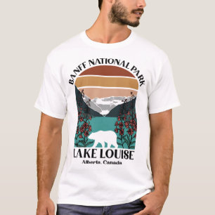 Camiseta Banff National Park Lake Louise Flora Retro Russa