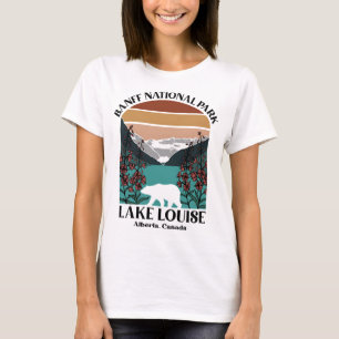 Camiseta Banff National Park Lake Louise Flora Retro Russa