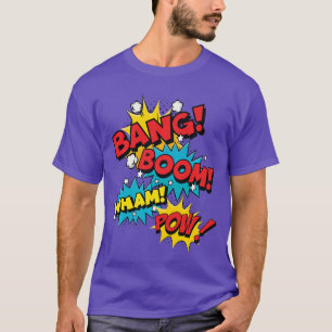 Camiseta Bang Boom Wham Pow Design de Efeito Sonoro de Quad