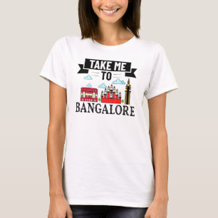 Camiseta Bangalore India City Skyline Map Travel 12
