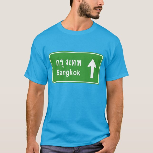 Camiseta Bangkok ⚠ Sinal de Tráfego Rodoviário na Tailândia (Frente)
