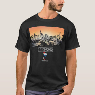 Camiseta bangkok tailândia Skyline Vacation Souvenir cidade