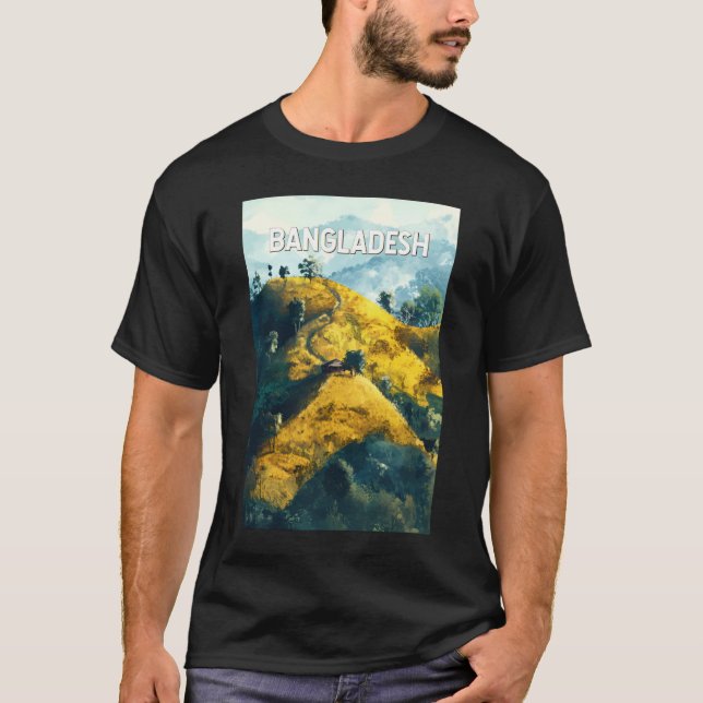 Camiseta Bangladesh Illustration Viagem Art Vintage (Frente)