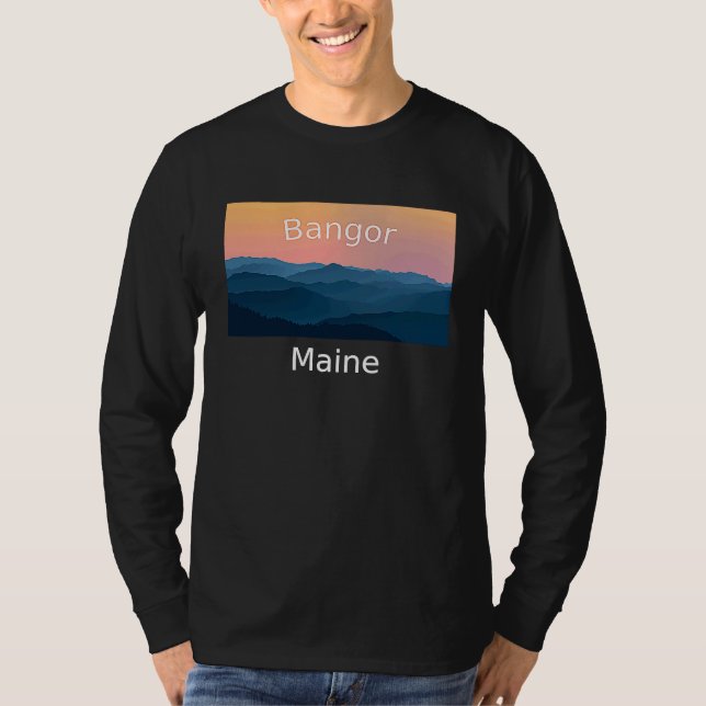 Camiseta Bangor Maine Mountain sunset hometown (Frente)