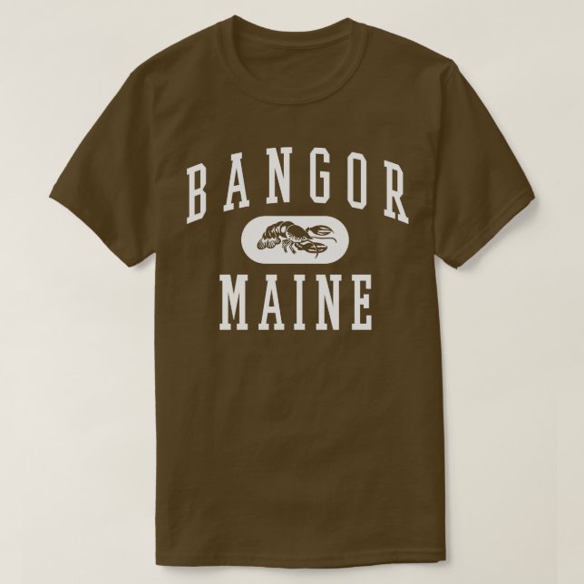 Camiseta Bangor Maine Retro Varsity White (Frente do Design)