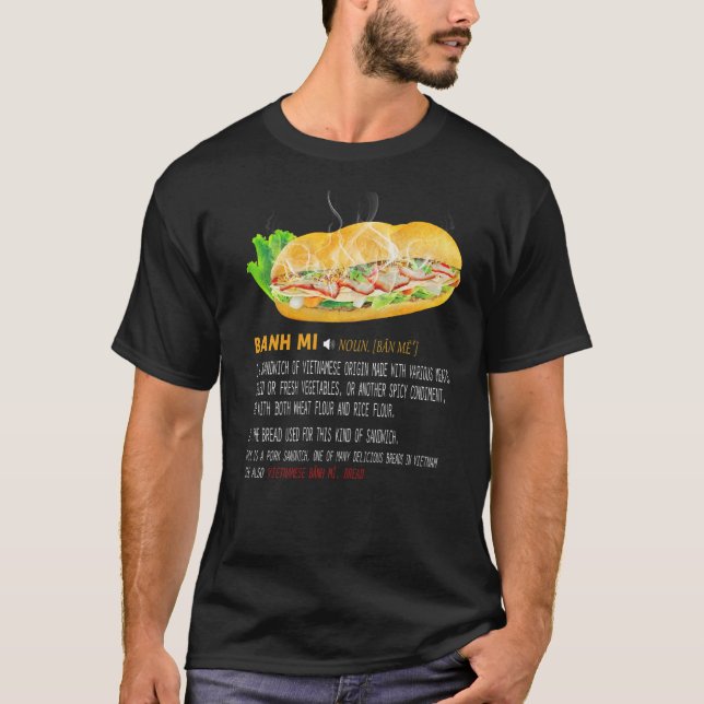 Camiseta Banh Mi Dicionário Definição de Pork Vietnamita Sa (Frente)