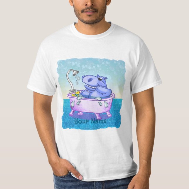 Camiseta Banho de Hipopótamo Feliz (Frente)