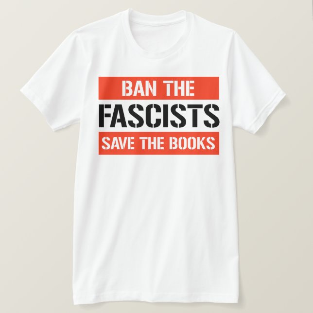 Camiseta Banir os fascistas salvam os livros (Frente do Design)