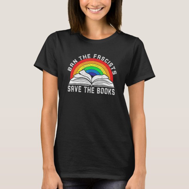Camiseta Banir Os Fascistas Salvem O Bookworm (Frente)