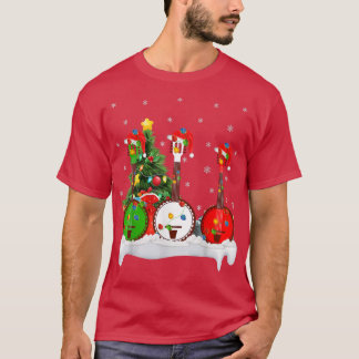 Camiseta Banjo Music Lover Santas Amigo Banjo Chr
