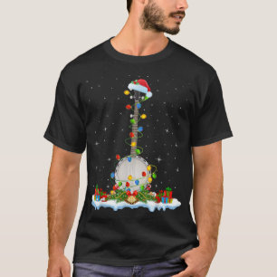 Camiseta Banjo Music Lover Xmas Lighting Santa Hat Banjo Ch