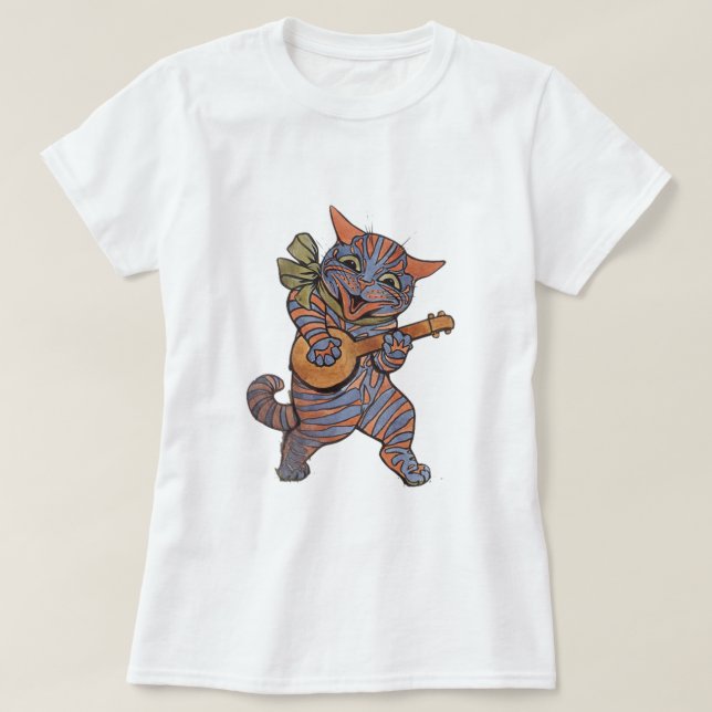Camiseta Banjo Playing Cat (Frente do Design)