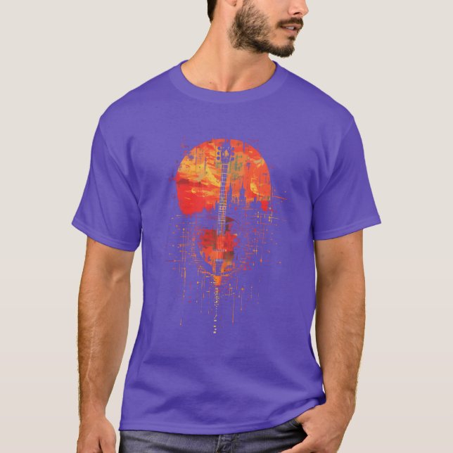 Camiseta Banjo Retrowave engraçado (Frente)