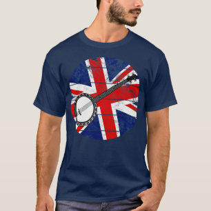 Camiseta Banjo UK Flag Reino Unido Banjoist Musico britânic