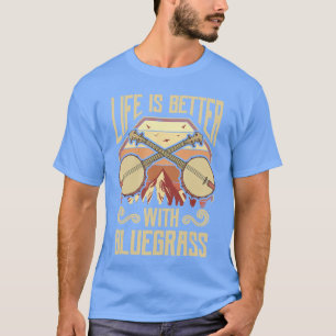 Camiseta Banjo Vintage Retro Música Bluegrass Fãs Pla de Ba