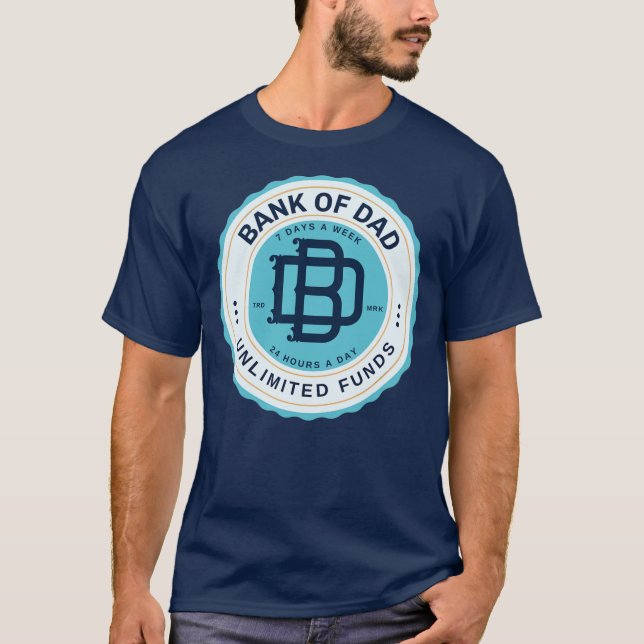 Camiseta Bank of Pai Unlimited Funds Meu Pai é um ATM  (Frente)