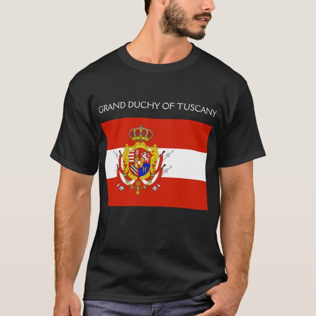 Camiseta Banner branco vermelho Grão-Ducado da Toscana (Frente)