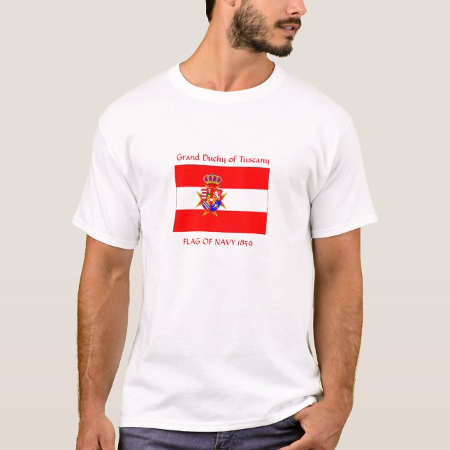Camiseta Banner branco vermelho Grão-Ducado da Toscana (Frente)