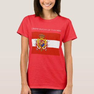 Camiseta Banner branco vermelho Grão-Ducado da Toscana
