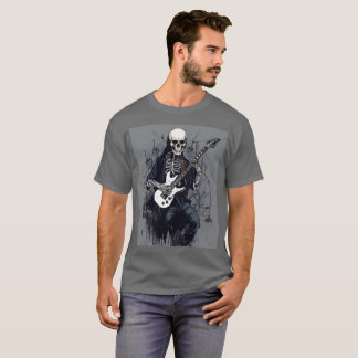 Camiseta Banner de concertos de Rock and Roll Skull