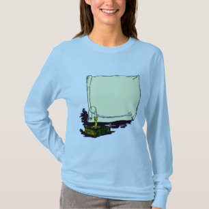 Camiseta Banner de Vintage e Livro com Modelo de Vela