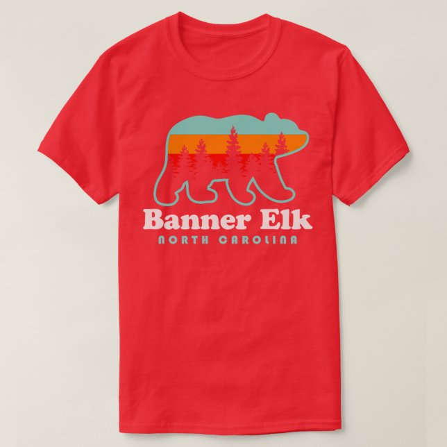 Camiseta Banner Elk North olina Bear Souvenir (Frente do Design)