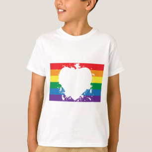 Camiseta Banner gay-Pride-Coração Invertida-Pintura