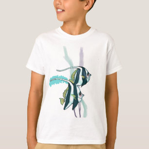 Camiseta Bannerfish De Recife, Peixes Espalhados Submarinos
