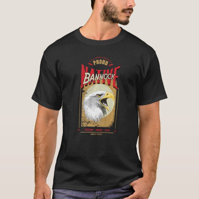 Camiseta Bannock Native American Eagle Spirit Honra de Vint (Frente)