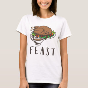 Camiseta Banquete de Ação de Graças com peru e molho