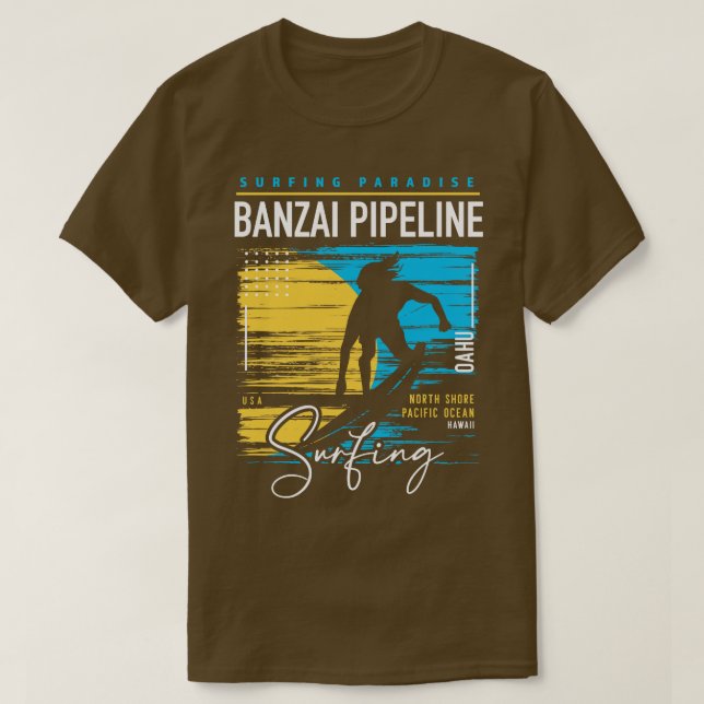 Camiseta Banzai Pipeline North Shore Hawaii Surfing Surf Ha (Frente do Design)