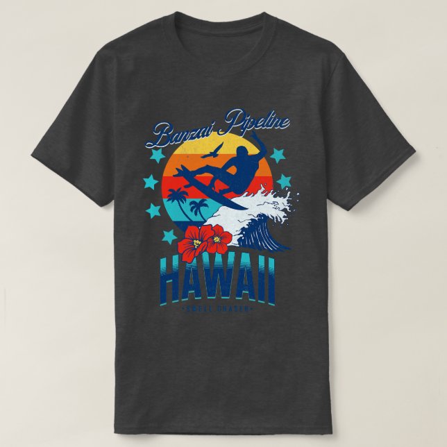 Camiseta Banzai Pipeline North Shore Oahu Hawaii Big Wave S (Frente do Design)