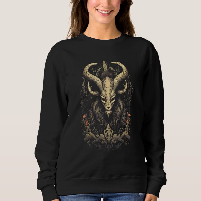 Camiseta Baphomet Goat Head Satanic Witchcraft Occult Graph (Frente)