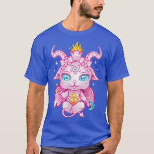 Camiseta Baphomet Pink Pastel Gótico Kawaii Demon