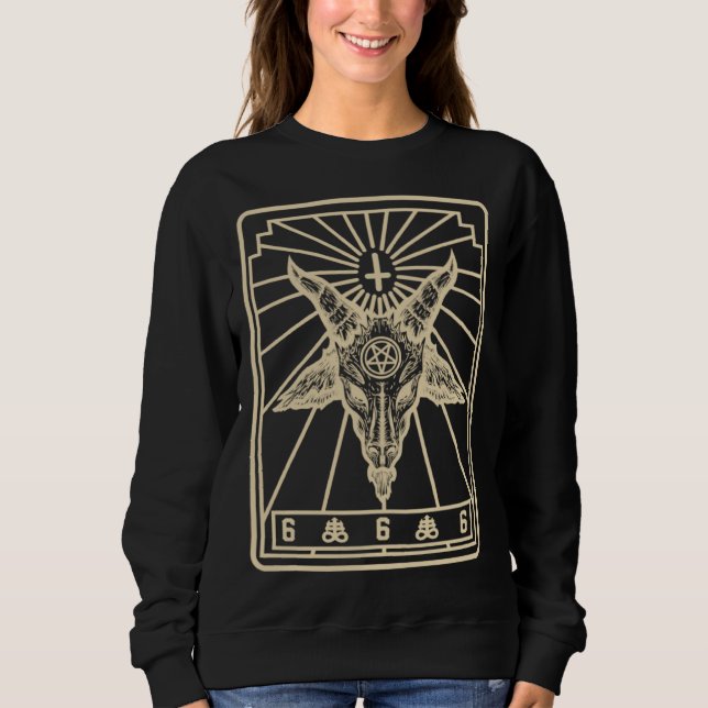 Camiseta Baphomet Tarot Inverted Cross Leviathan Cross Goat (Frente)