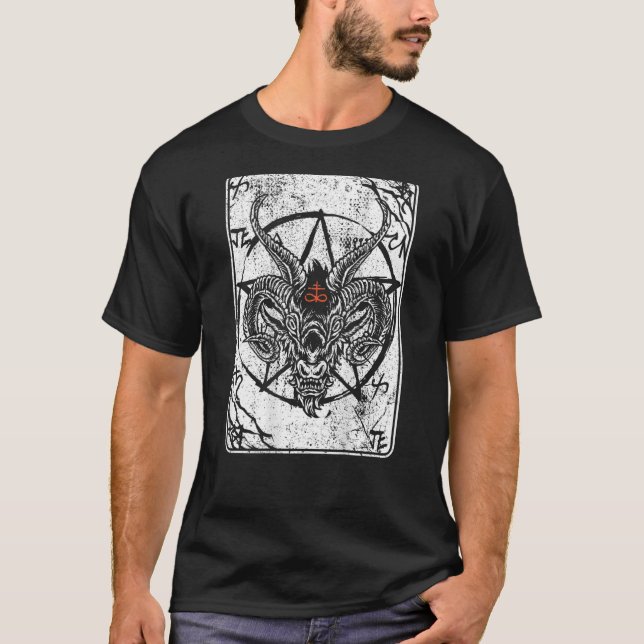 Camiseta Baphomet Verso Satanás Anticristo Luzifer 666 Ba (Frente)