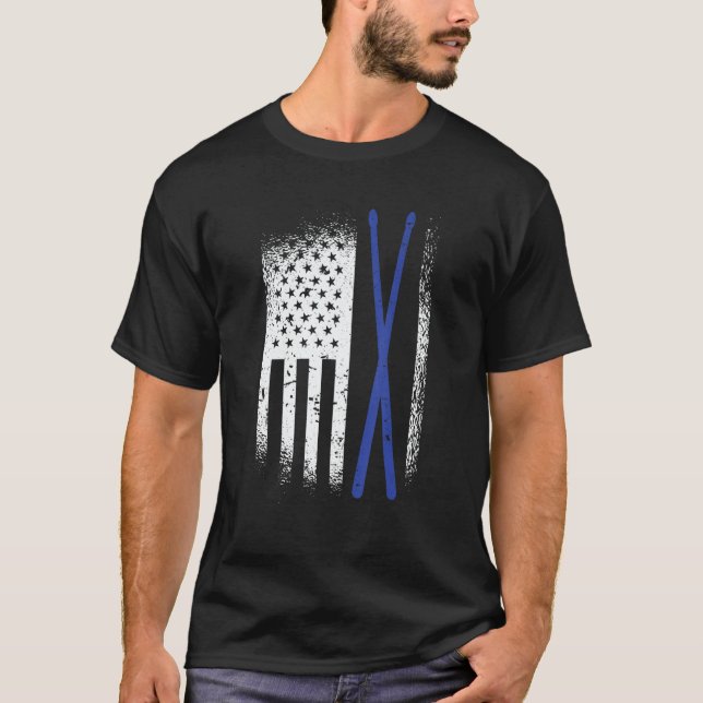 Camiseta Baquetas com a Bandeira dos EUA (Frente)