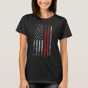 Camiseta Baquetas Com Baterista Patriótico Americano Dos EU