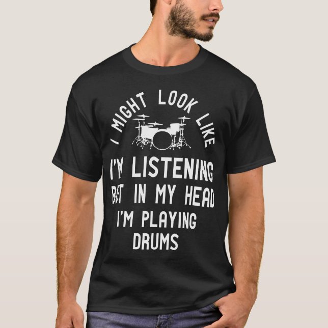 Camiseta Baquetas de Major de Tambores Linha de Tambores Ba (Frente)