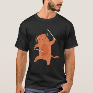Camiseta Baquetas Percussão Baterista Gato Animal Presente