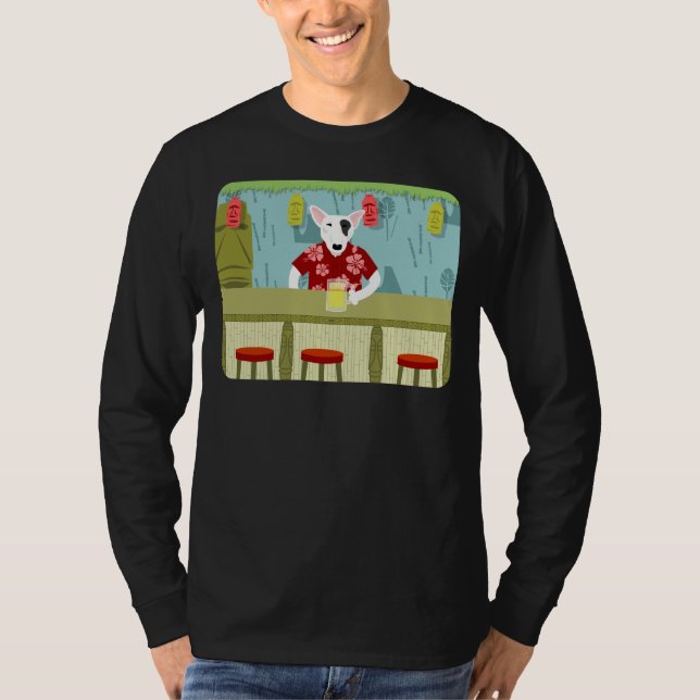 Camiseta Bar de bull terrier Tiki do inglês (Frente)