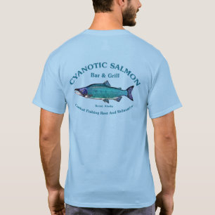 Camiseta Bar de salmão cianótico e grill