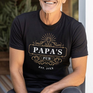 Camiseta Bar Doméstico do Pub do Papai Personalizado Estabe