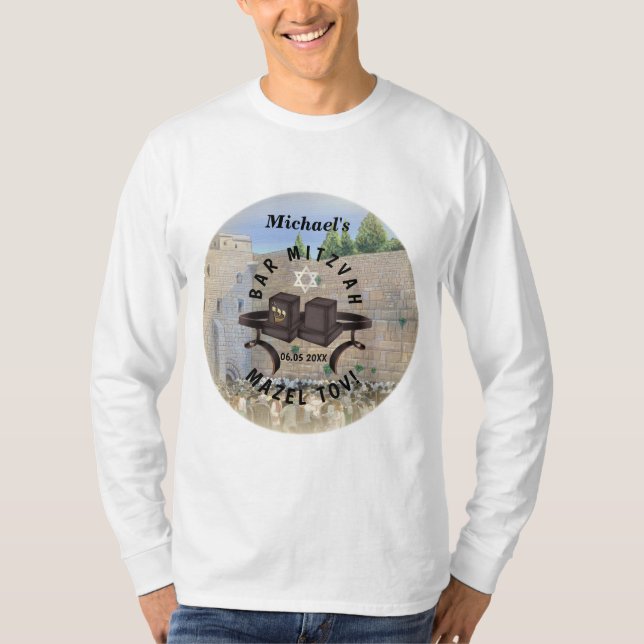 Camiseta Bar Feliz Mitzvah Jerusalem Kotel Western Wall (Frente)